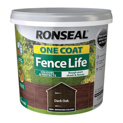 ONE COAT FENCELIFE DARK OAK 5LT ~